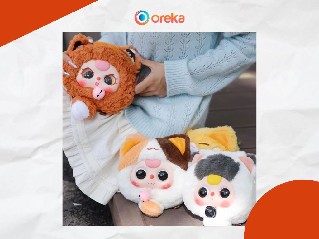 Baby Three Lucky Cat Zipper Bag Series
