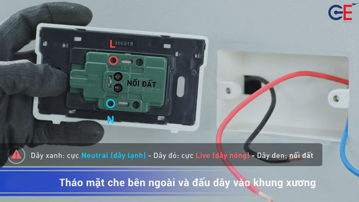 Hướng dẫn cách nối dây điện cho ổ cắm có công tắc riêng Panasonic