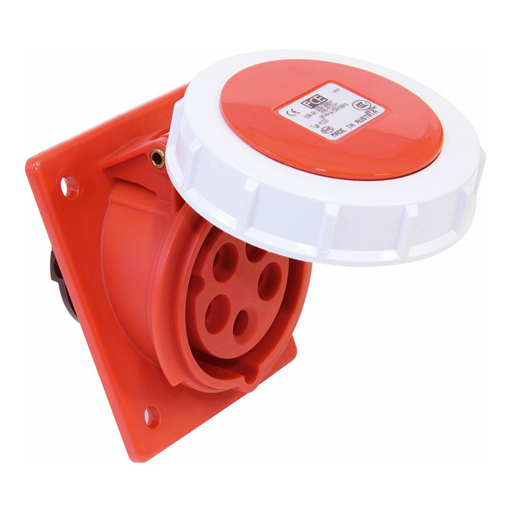 Ổ cắm âm loại kín nước dạng nghiêng 16A 5P 400V 6H IP67