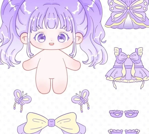 Hình ảnh búp bê giấy với bối cảnh thành phố