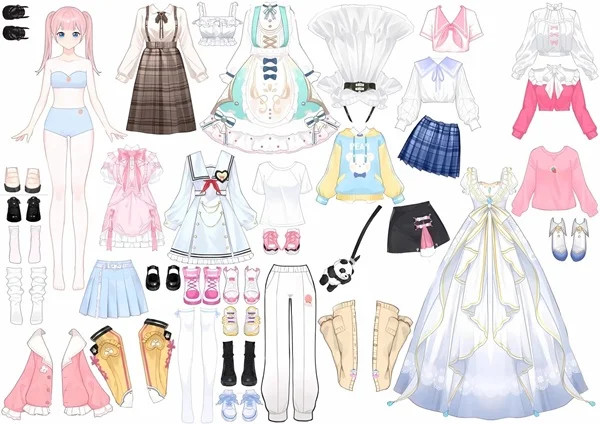 Hình ảnh búp bê giấy xinh xắn