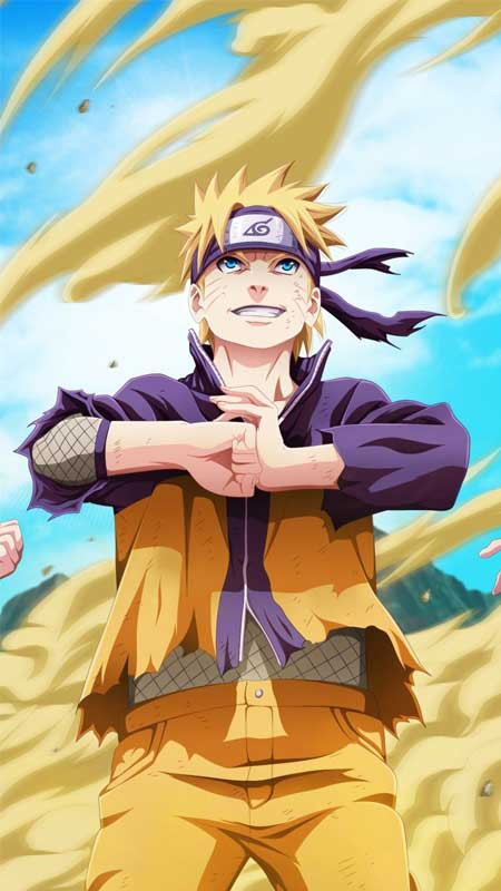 Naruto với ánh mắt kiên định, chuẩn bị chiến đấu trong trạng thái Sage Mode