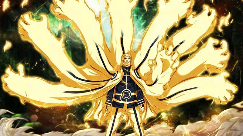 Naruto Lục Đạo Tiên Nhân với hào quang chakra rực rỡ, sẵn sàng cho trận chiến cuối cùng