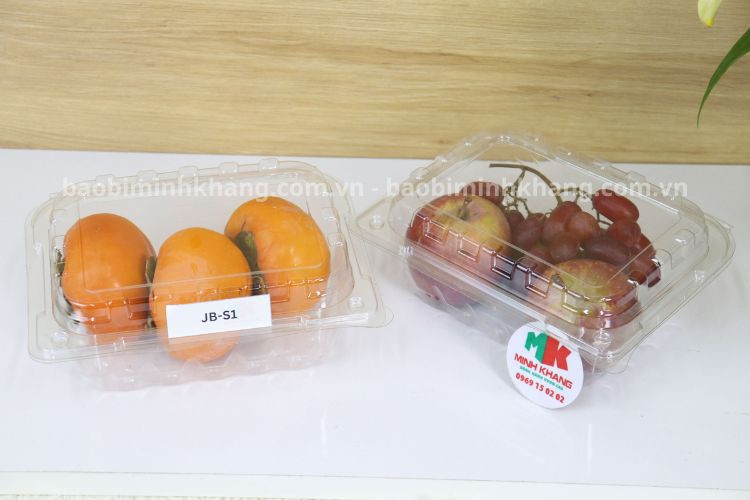 Hộp nhựa trong suốt có nắp JB-S1 đựng trái cây bắt mắt