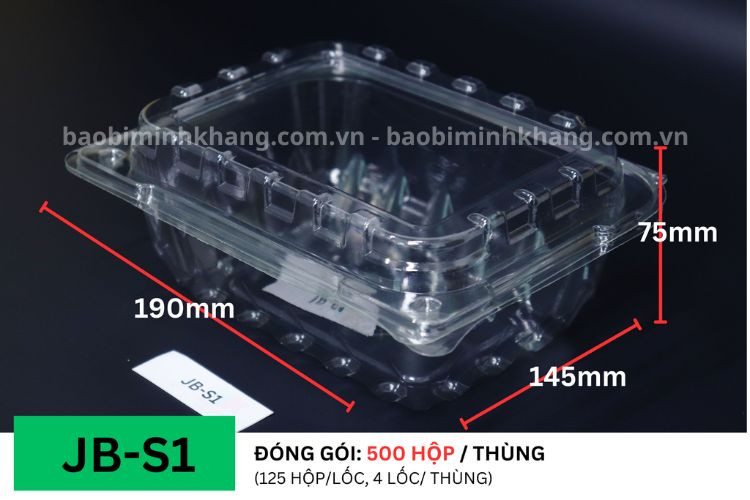 Hộp nhựa trong suốt có nắp JB-S1 an toàn, chất lượng cao