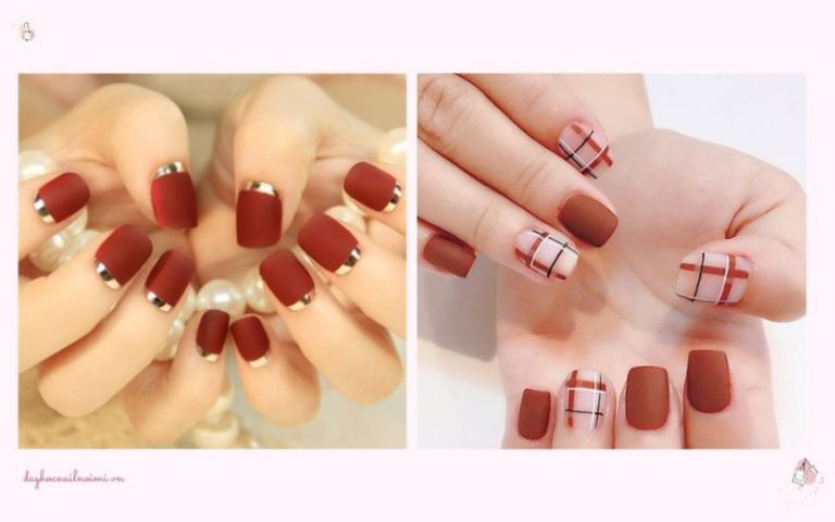 Mẫu nail màu đỏ lì cá tính