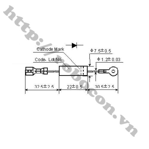 Kích thước và đầu nối của diode lò vi sóng CL01-12