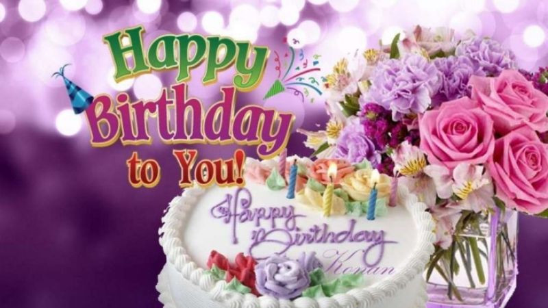 Ảnh avatar chúc mừng sinh nhật với dòng chữ "Happy Birthday" nổi bật