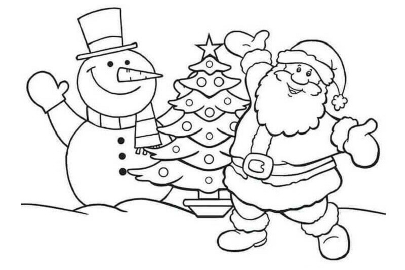 Hình ảnh cây thông Noel dạng phác thảo để tô màu, phù hợp cho trẻ em