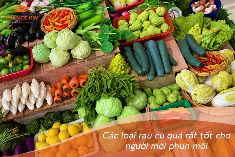 Các loại rau củ quả giàu vitamin tốt cho quá trình phục hồi môi sau phun