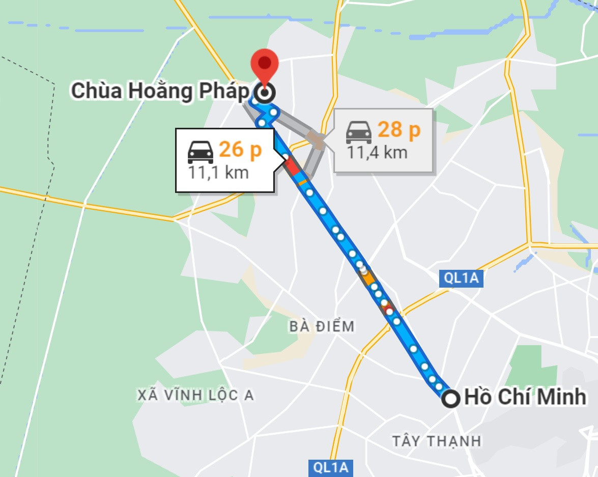 Đường đi chùa Hoằng Pháp khá thuận tiện, bạn có thể tra Google Maps để di chuyển