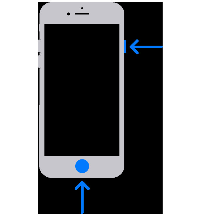 Cách chụp màn hình trên iPhone có Touch ID và nút sườn bằng cách nhấn nút sườn và nút Home