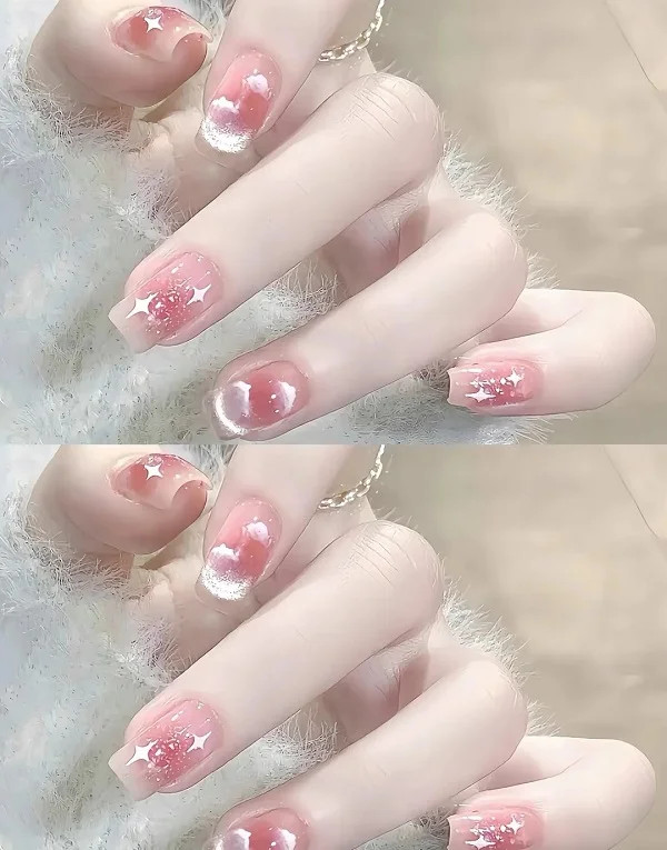 Mẫu nail mắt mèo hồng số 25 mang đến sự tinh tế