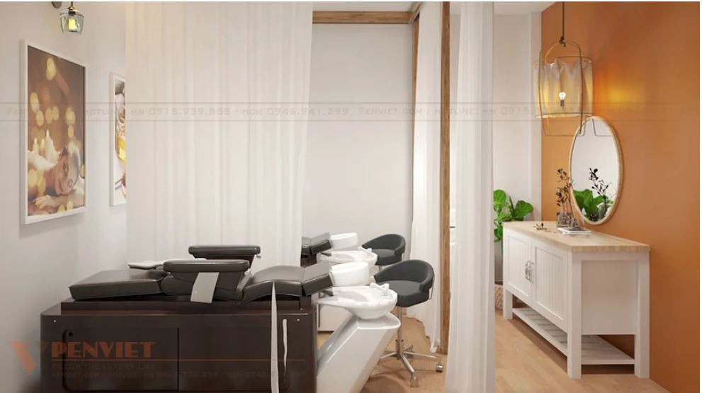Mẫu thiết kế spa gội đầu dưỡng sinh đông y