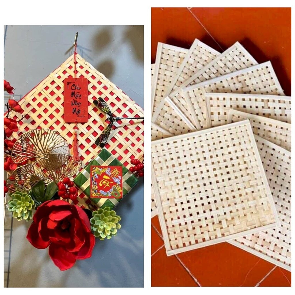 Tấm tre vuông trang trí Tết đẹp, giá rẻ
