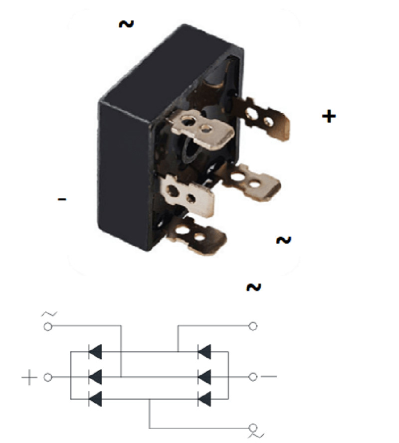 Sơ đồ mạch và cấu tạo chân của SKBPC3516