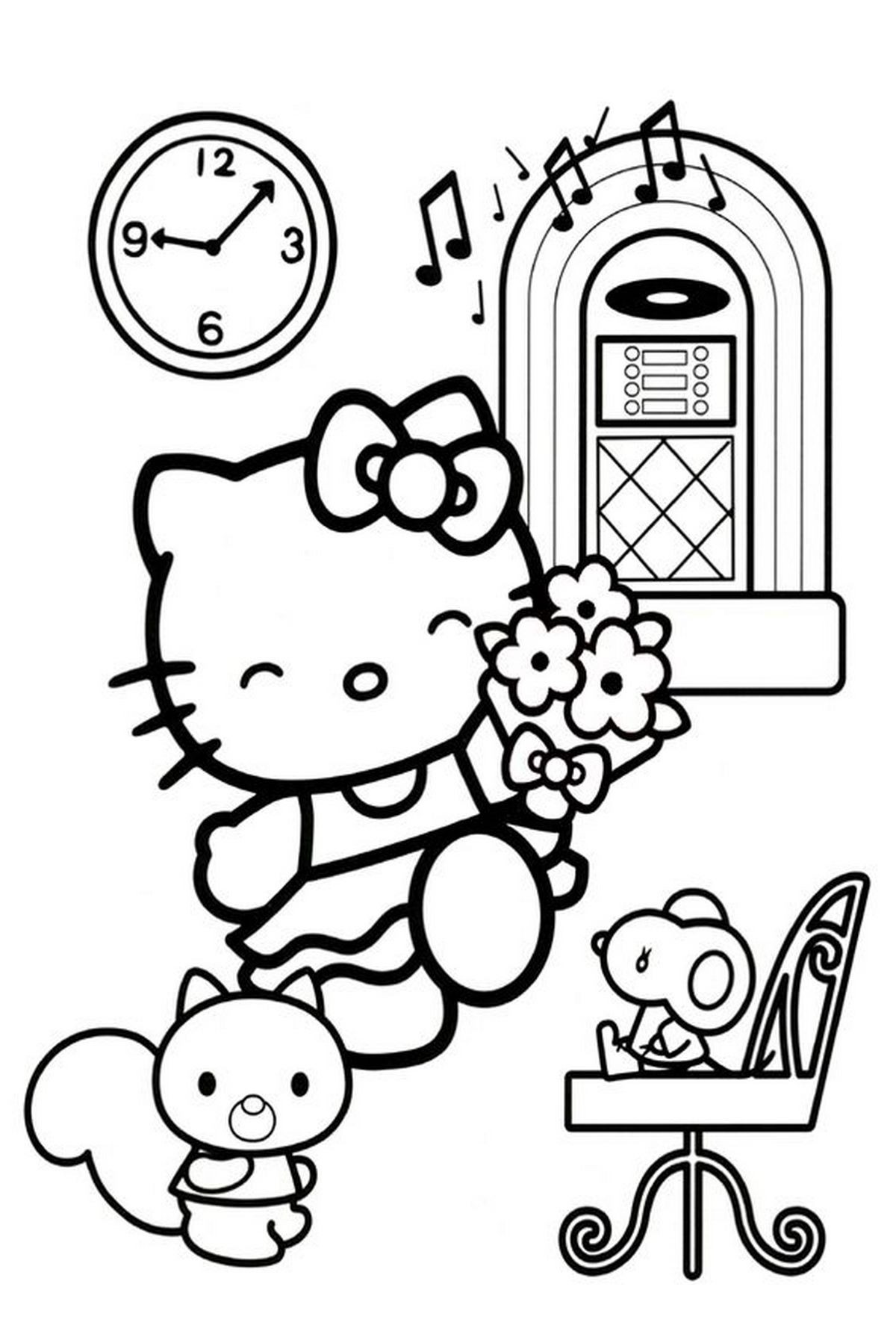 Hello Kitty đi xe đạp