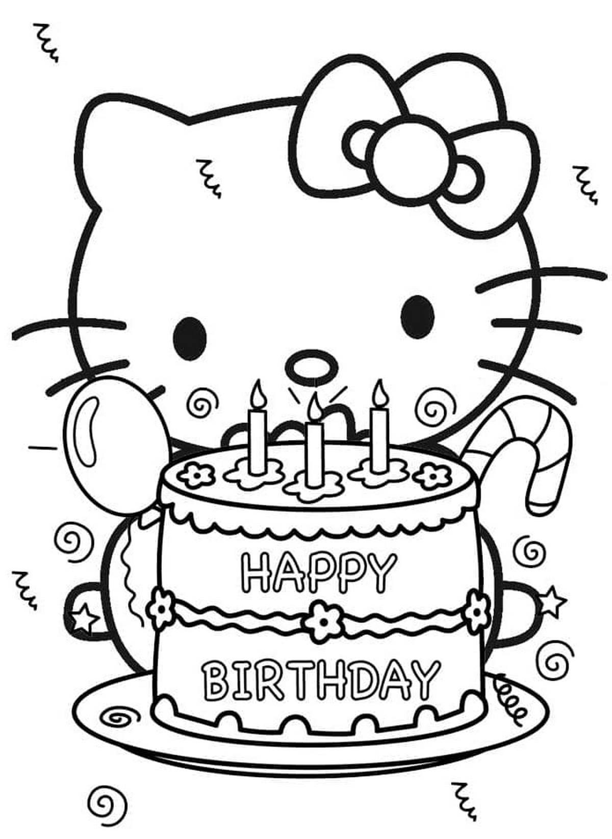 Hello Kitty đang mỉm cười đáng yêu với chiếc nơ đỏ