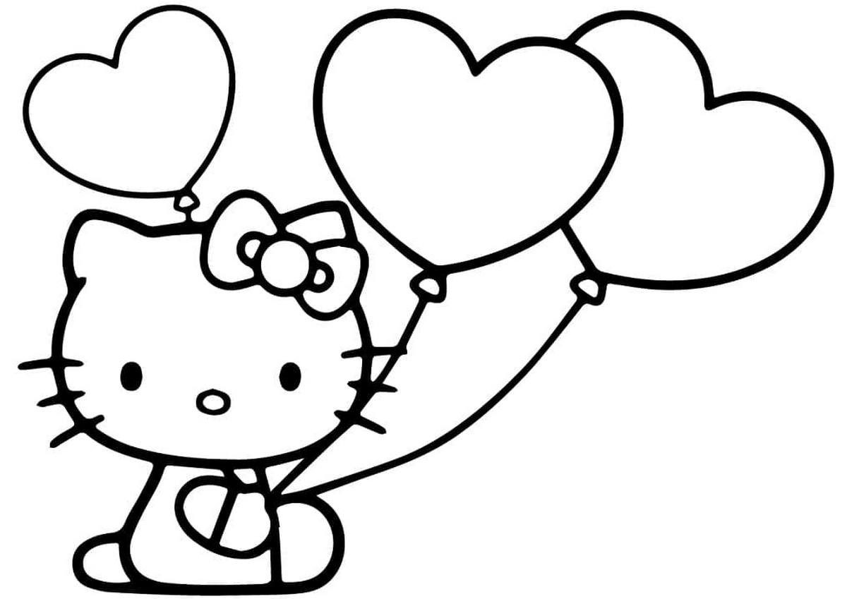 Hello Kitty cùng với bông hoa