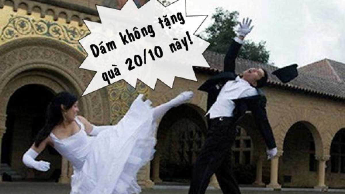 Ảnh 20/10 lãng mạn kết hợp yếu tố hài hước