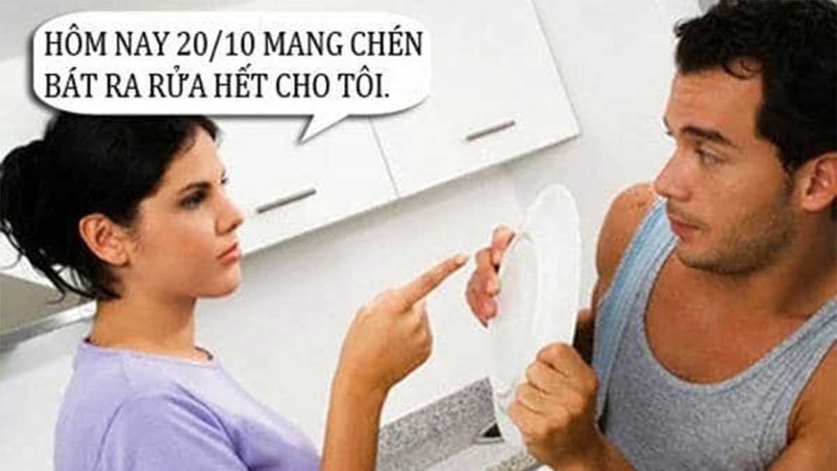 Thiết kế ảnh 20/10 vui nhộn, kích thích sự tò mò