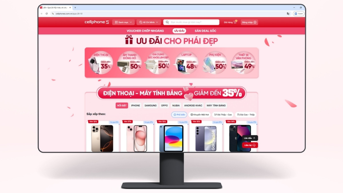 Ưu đãi quà tặng 20/10 tại CellphoneS